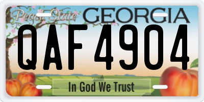 GA license plate QAF4904