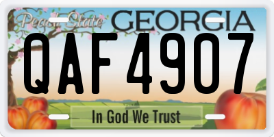 GA license plate QAF4907