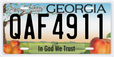 GA license plate QAF4911