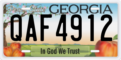 GA license plate QAF4912