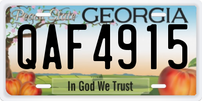 GA license plate QAF4915