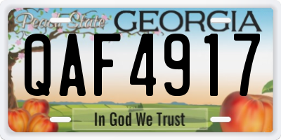 GA license plate QAF4917