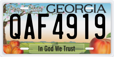 GA license plate QAF4919