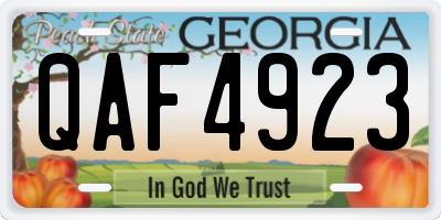 GA license plate QAF4923