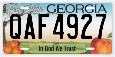GA license plate QAF4927