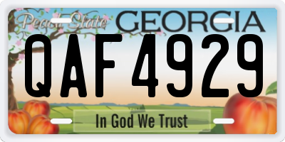 GA license plate QAF4929