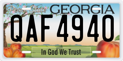GA license plate QAF4940