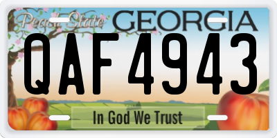 GA license plate QAF4943