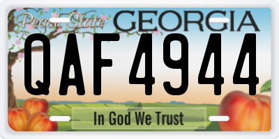 GA license plate QAF4944