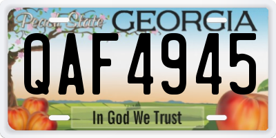 GA license plate QAF4945