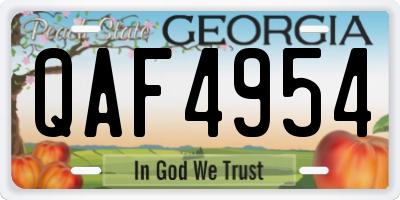 GA license plate QAF4954