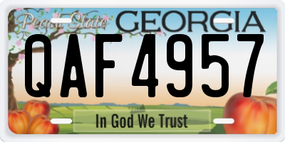 GA license plate QAF4957