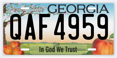 GA license plate QAF4959