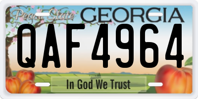 GA license plate QAF4964
