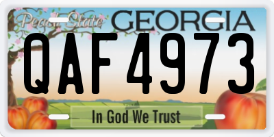 GA license plate QAF4973