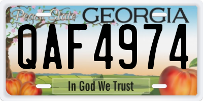 GA license plate QAF4974