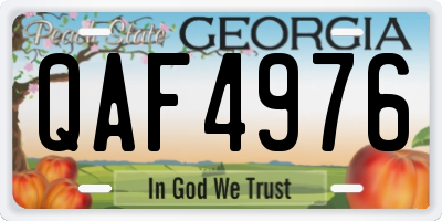 GA license plate QAF4976