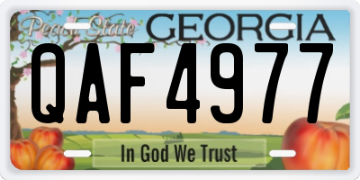 GA license plate QAF4977