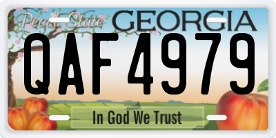 GA license plate QAF4979
