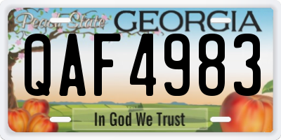 GA license plate QAF4983