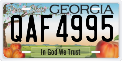 GA license plate QAF4995