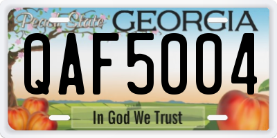 GA license plate QAF5004