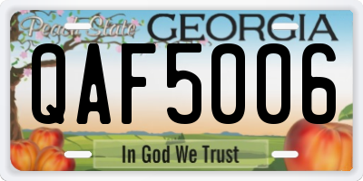 GA license plate QAF5006