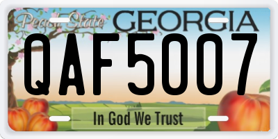 GA license plate QAF5007