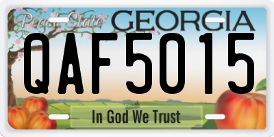 GA license plate QAF5015