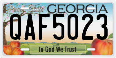 GA license plate QAF5023