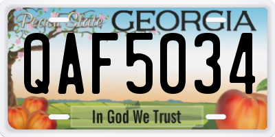 GA license plate QAF5034