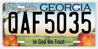 GA license plate QAF5035