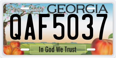 GA license plate QAF5037