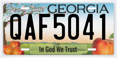GA license plate QAF5041