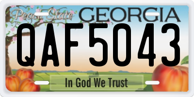 GA license plate QAF5043