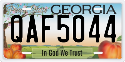 GA license plate QAF5044