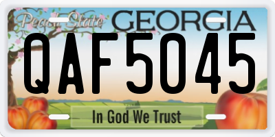 GA license plate QAF5045