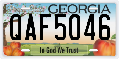 GA license plate QAF5046