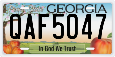 GA license plate QAF5047