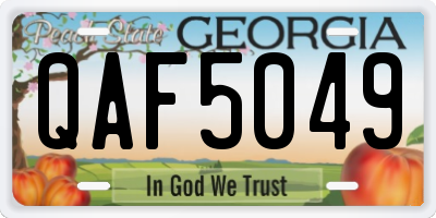 GA license plate QAF5049