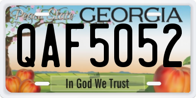 GA license plate QAF5052