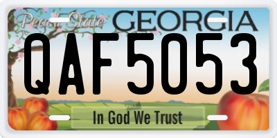 GA license plate QAF5053