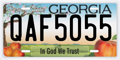GA license plate QAF5055