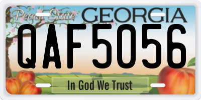 GA license plate QAF5056