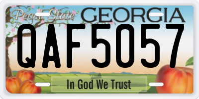 GA license plate QAF5057