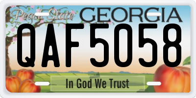 GA license plate QAF5058