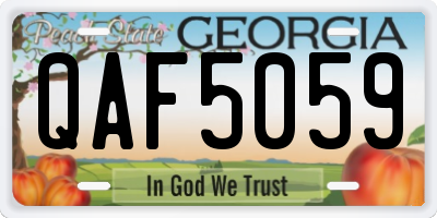 GA license plate QAF5059