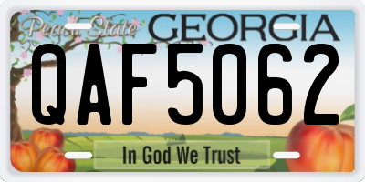 GA license plate QAF5062