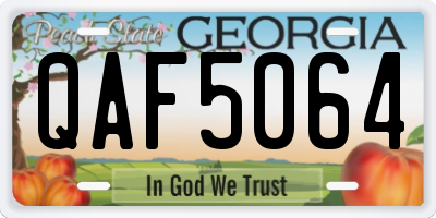 GA license plate QAF5064