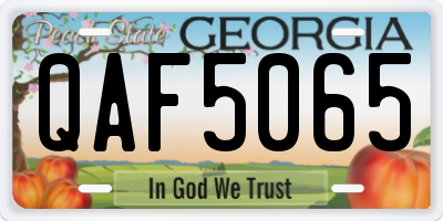 GA license plate QAF5065